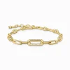 New Bracelet à maillons sertissage de pierres plaqué or Femme Bracelets|Placage Or 18 Carats - Argent 925