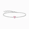 New Bracelet avec cœur en zircone rose, argent Femme Bracelets|Argent 925
