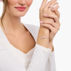 Cheap Bracelet avec goutte en zircone rose, argent Femme Bracelets|Argent 925