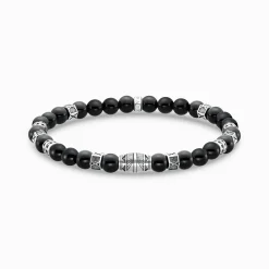 Flash Sale Bracelet avec noires beads de onyx argent Femme Bracelets|Bracelets