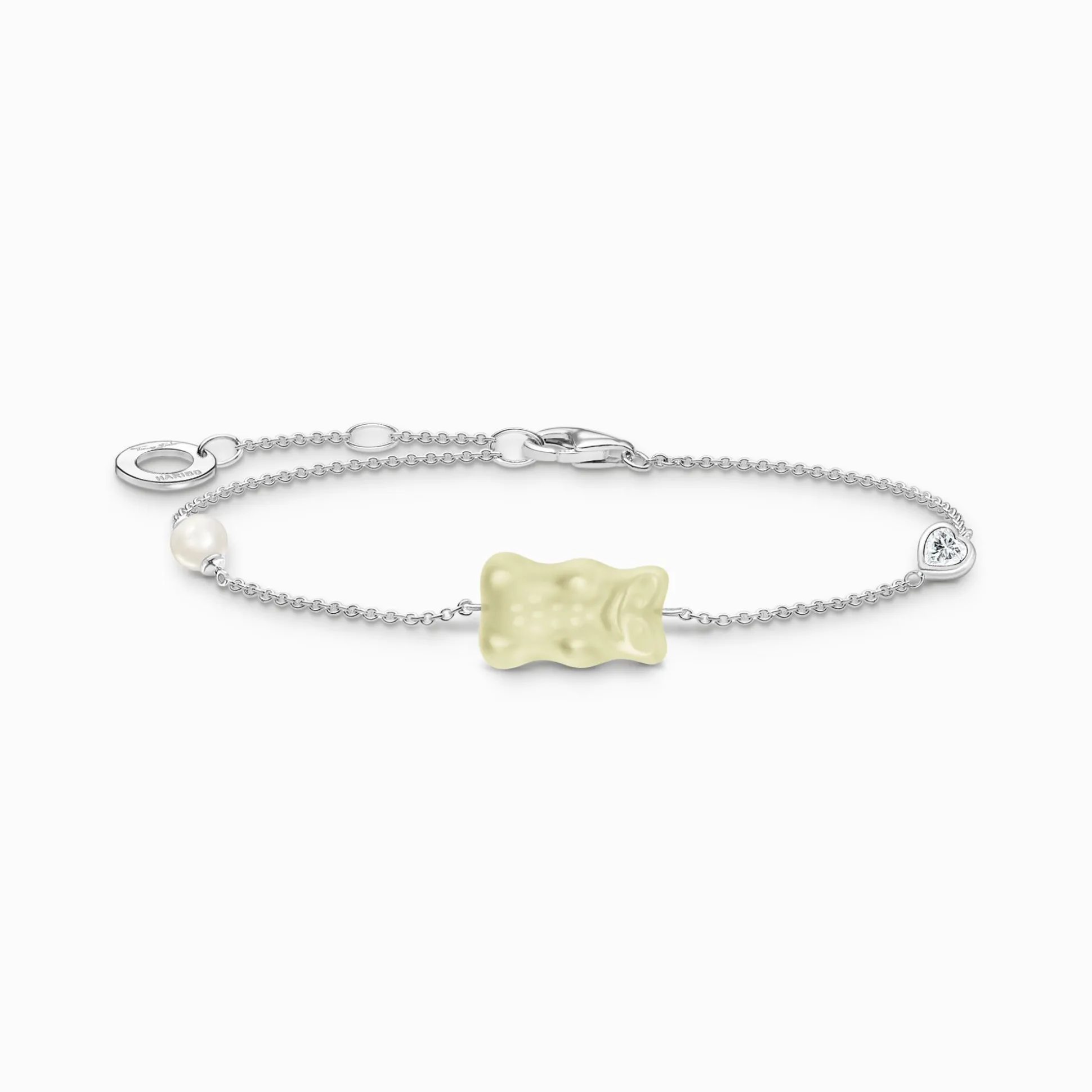 Cheap Bracelet avec Ours d’or blanc, perle et pierre, argent Femme Bracelets|Argent 925