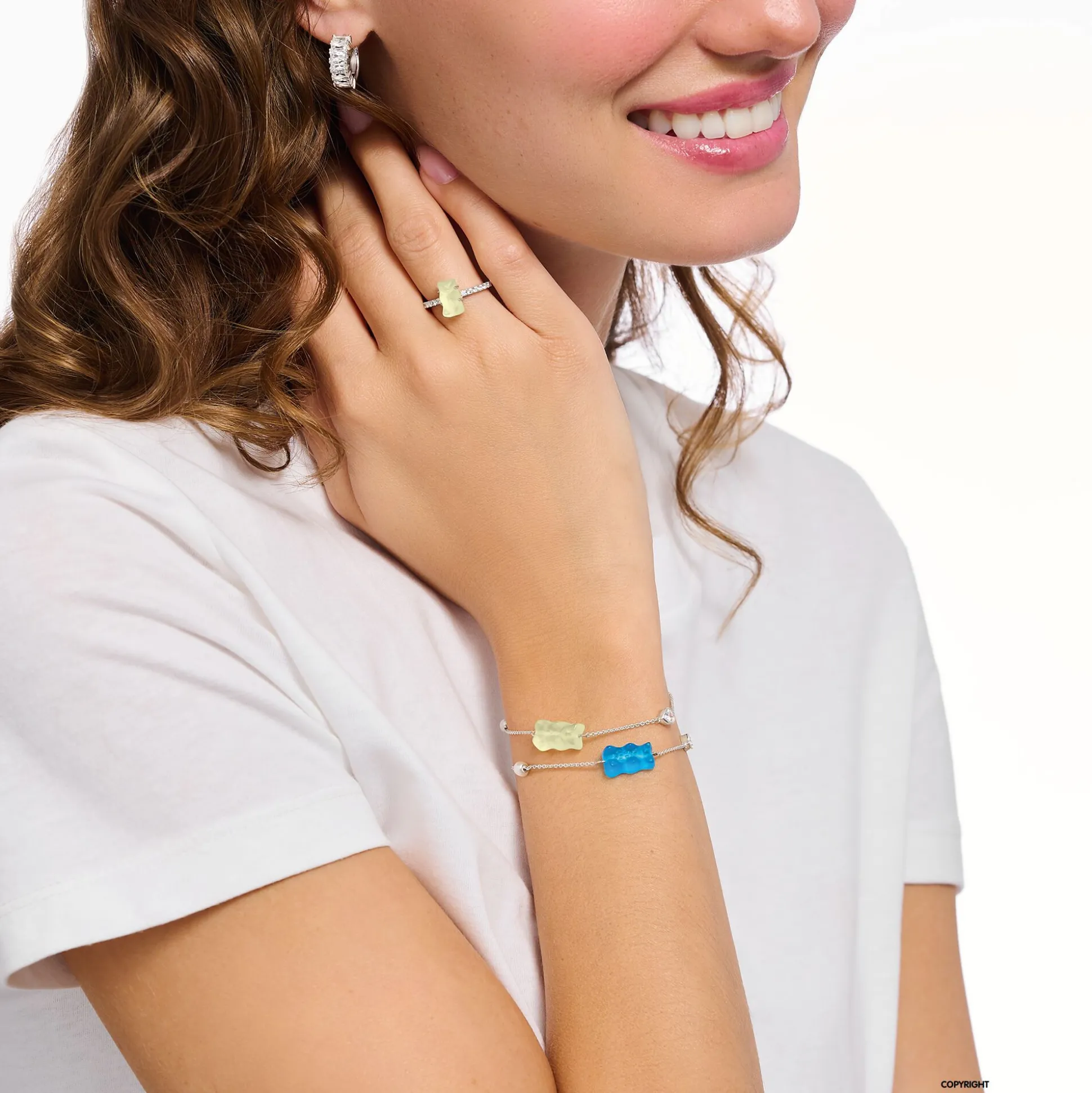 Cheap Bracelet avec Ours d’or blanc, perle et pierre, argent Femme Bracelets|Argent 925