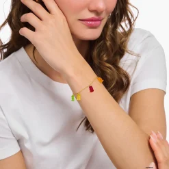 Best Bracelet avec 5Ours d’or colorés, doré Femme Bracelets|Placage Or 18 Carats - Argent 925