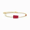 Hot Bracelet avec Ours d’or rouge, perle et pierre, doré Femme Bracelets|Placage Or 18 Carats - Argent 925