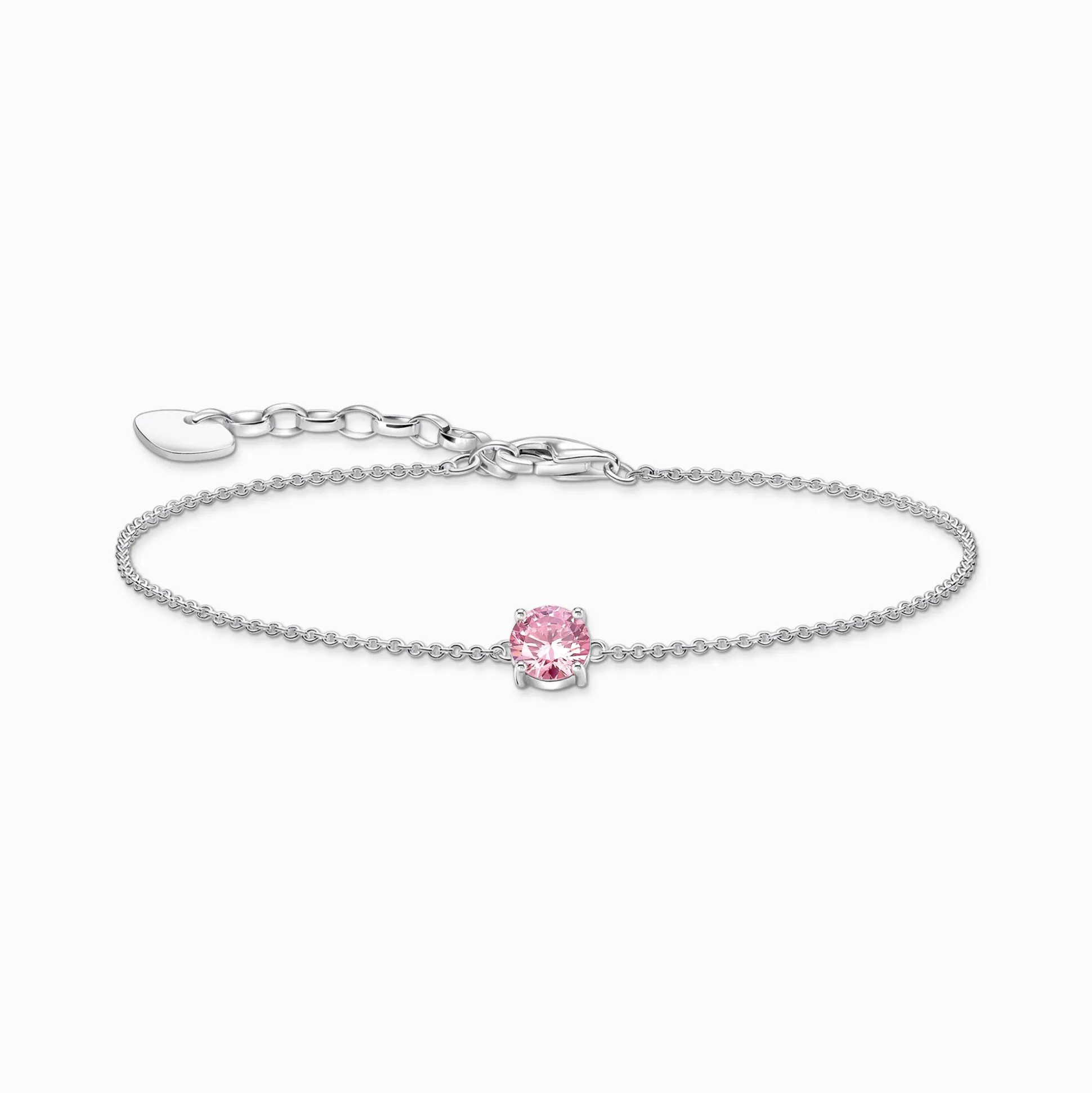 Best Bracelet avec pendentif à zircone rose, argent Femme Bracelets|Argent 925