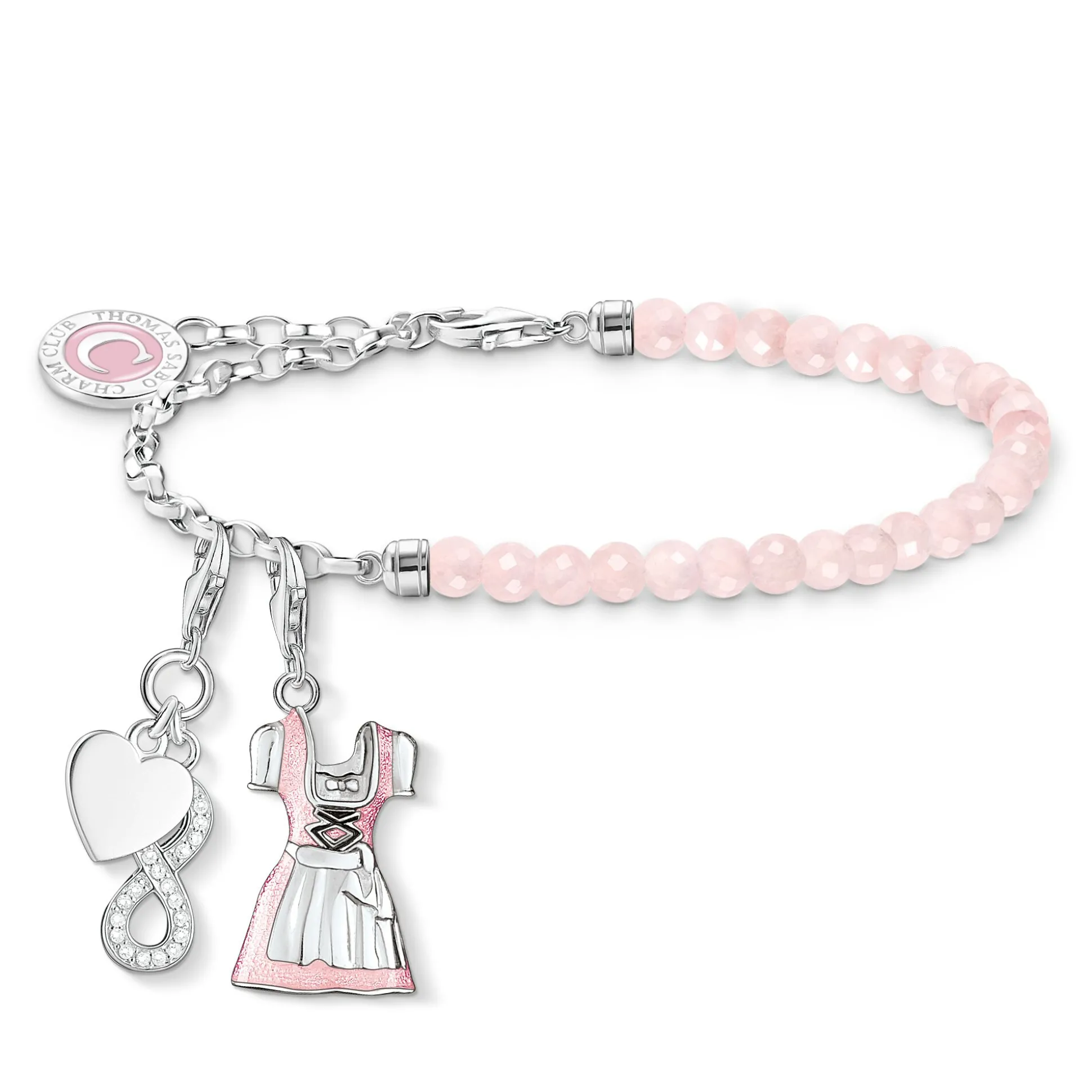 Best Bracelet Charm avec beads de quartz rose et Coin argent Femme Charm Bracelets|Charm Bracelets