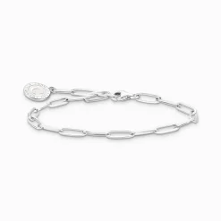 Cheap Bracelet Charm avec blanc Coin argent Femme Charm Bracelets|Charm Bracelets