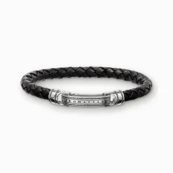 Sale Bracelet cuir noir Femme Bracelets|Bracelets