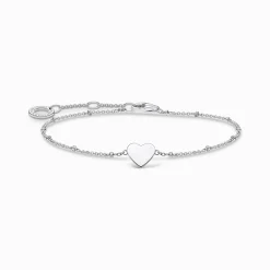 Flash Sale Bracelet cœur avec perles argent Femme Bracelets