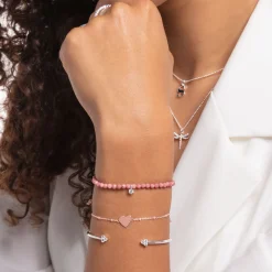 Flash Sale Bracelet cœur avec perles or rose Femme Bracelets|Placage Or Rose 18 Carats - Argent 925