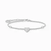 Shop Bracelet cœur avec pierres argent Femme Bracelets