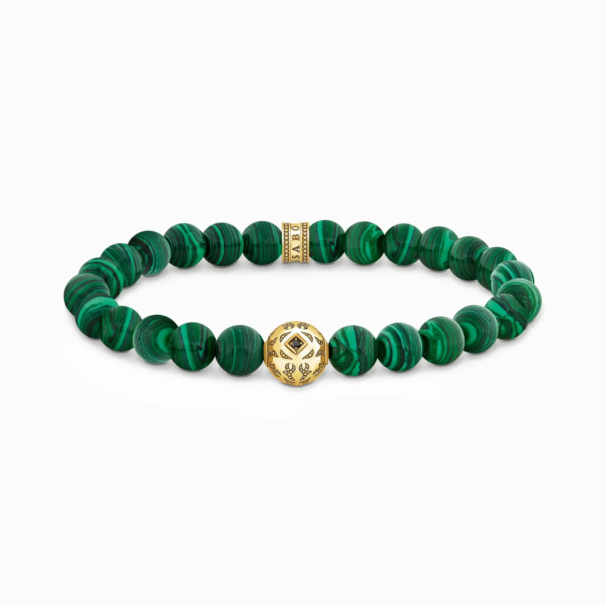 Fashion Bracelet de Beads en gemmes vertes, plaqué or Femme Bracelets|Bracelets