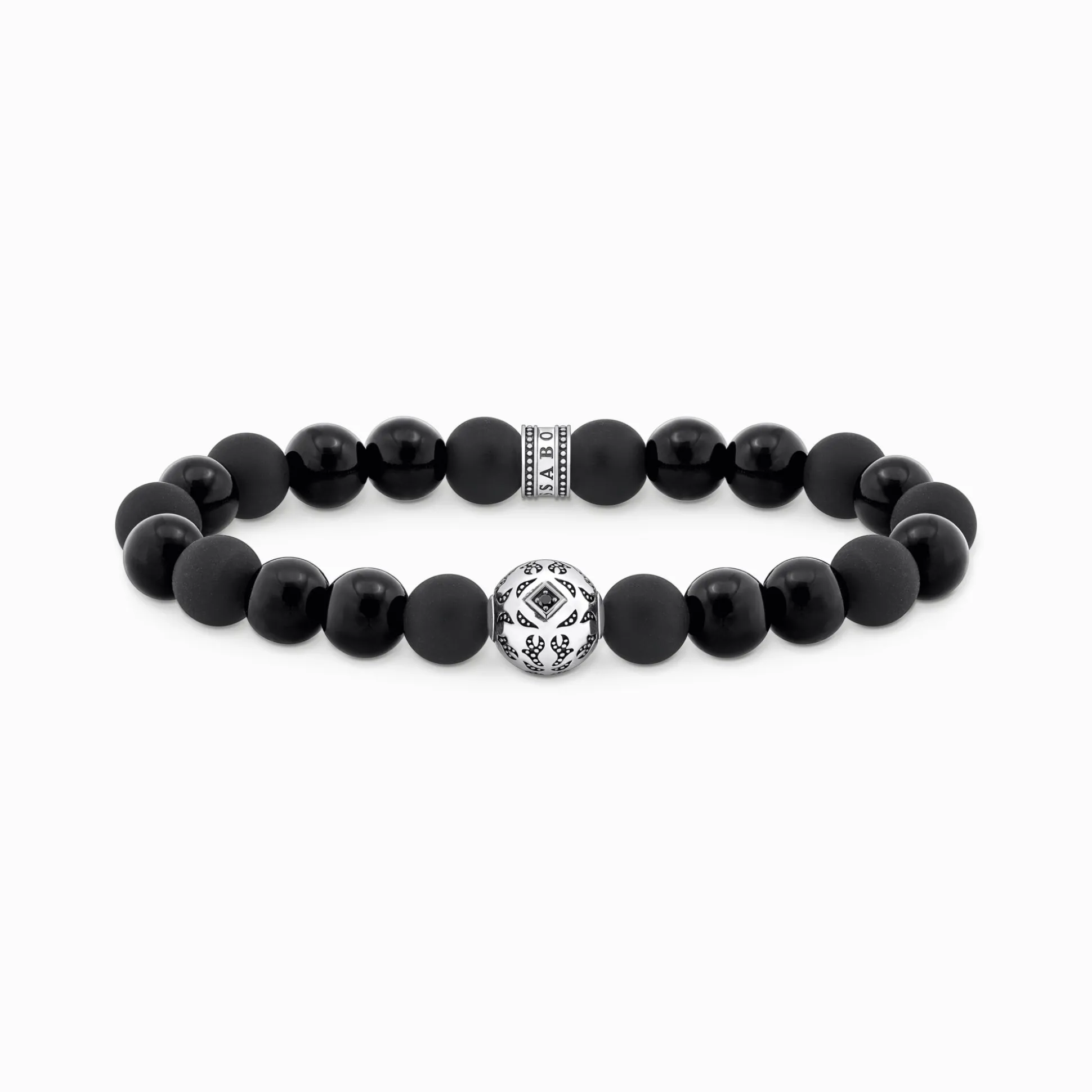 Sale Bracelet de Beads en obsidienne, argent noirci Femme Bracelets|Bracelets