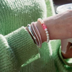 Store Bracelet de perles avec Ours d’Or rose, argent Femme Bracelets|Bracelets
