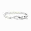 Cheap Bracelet de perles et maillons argent Femme Bracelets