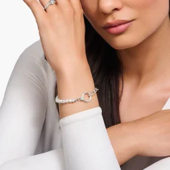 Cheap Bracelet de perles et maillons argent Femme Bracelets