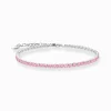 Cheap Bracelet de tennis en argent avec zircon rose Femme Bracelets|Bracelets