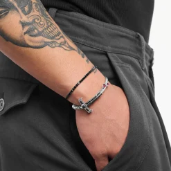 Online Bracelet de tennis en argent avec zircon noir Femme Bracelets|Argent 925