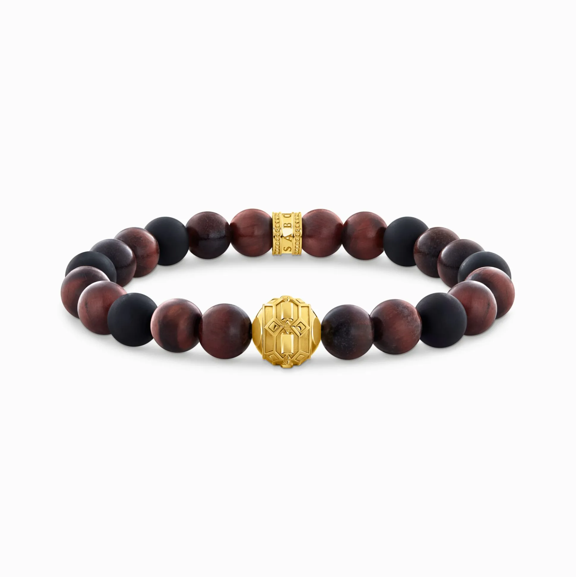Clearance Bracelet doré en obsidienne et œil de tigre orné d’une Bead Femme Bracelets|Bracelets
