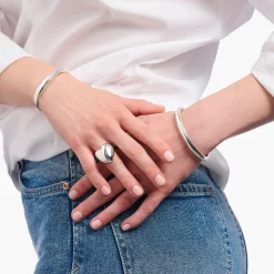 Store Bracelet en argent au design intemporel Femme Joncs Et Manchettes|Argent 925