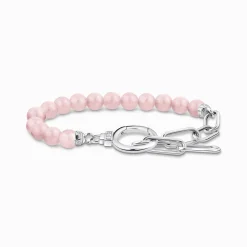 Cheap Bracelet en argent avec Beads rose et maillons Femme Bracelets|Argent 925