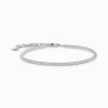 Shop Bracelet en argent avec petites pierres en zirconium blanc Femme Bracelets|Argent 925