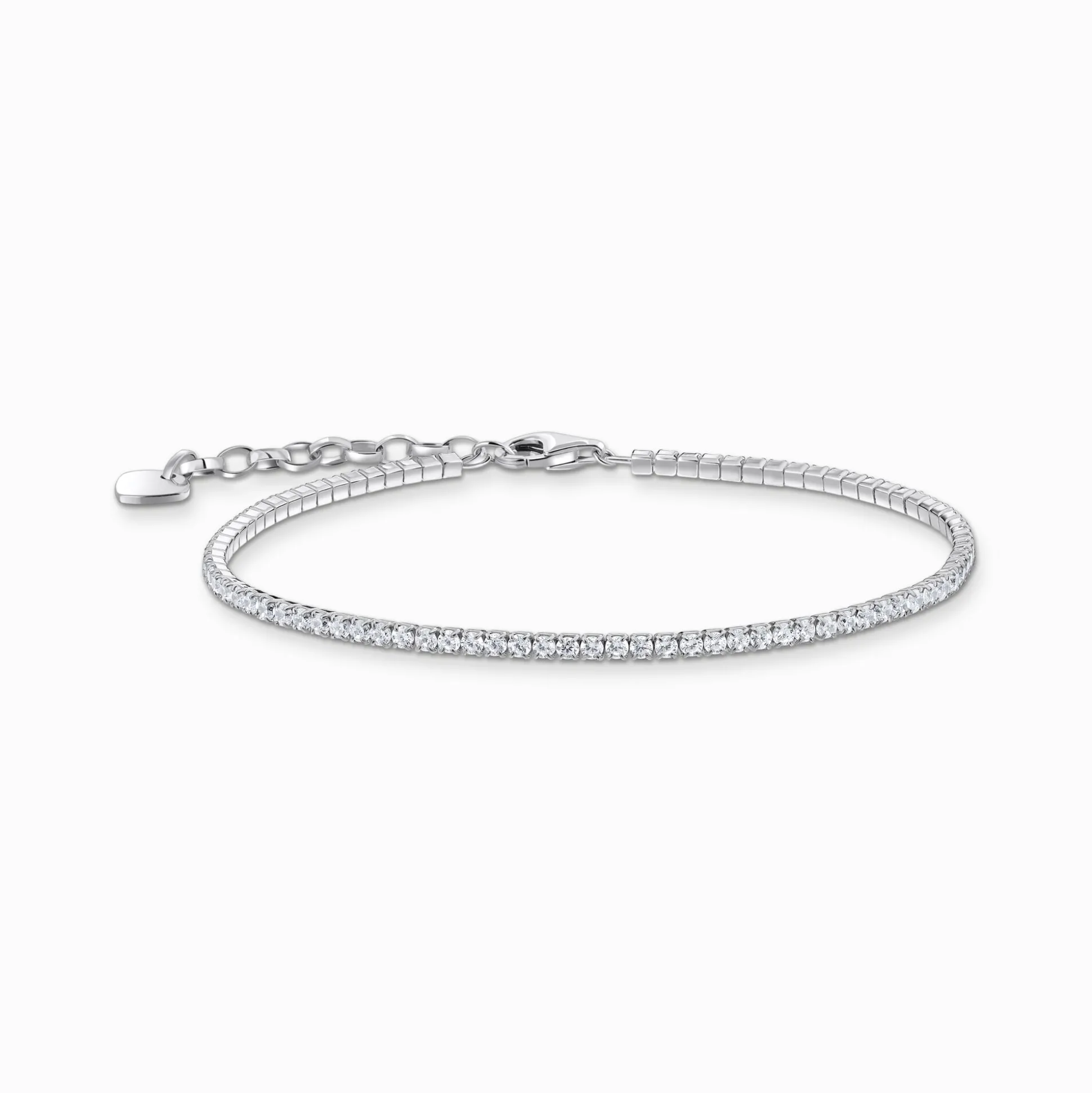 Shop Bracelet en argent avec petites pierres en zirconium blanc Femme Bracelets|Argent 925