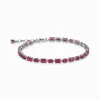 Online Bracelet en argent noirci avec zircon rouge rubis Femme Bracelets|Argent 925