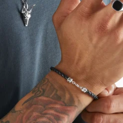 New Bracelet en cuir noir Femme Bracelets|Bracelets