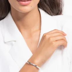 Online Bracelet jonc peau de serpent argent Femme Joncs Et Manchettes