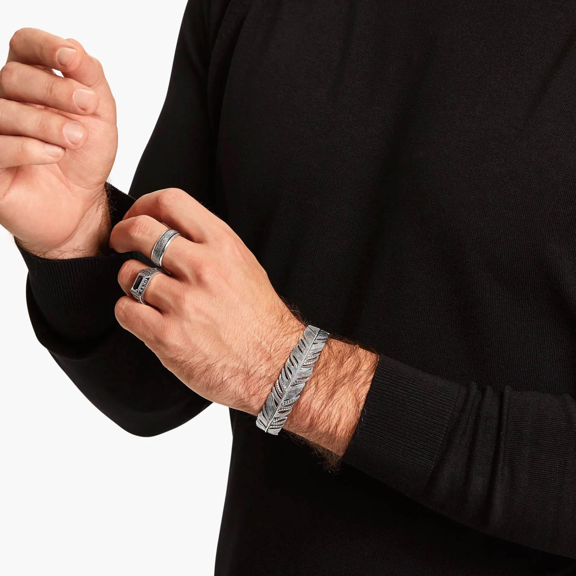 Store Bracelet jonc plume Femme Joncs Et Manchettes|Joncs Et Manchettes