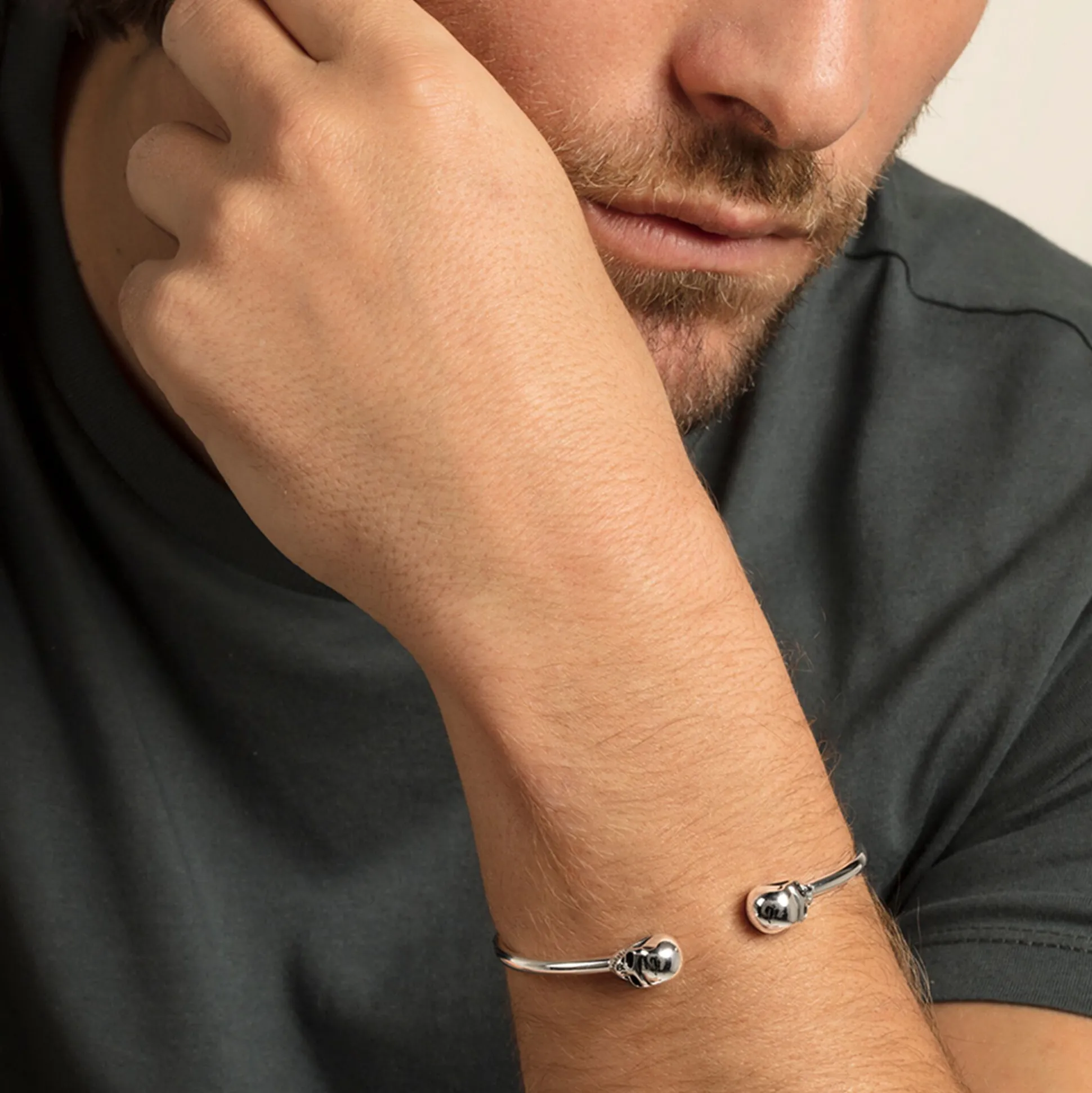 New Bracelet jonc tête de mort Femme Joncs Et Manchettes|Joncs Et Manchettes