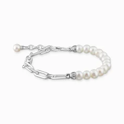 Shop Bracelet liens et perles argent Femme Bracelets|Bracelets