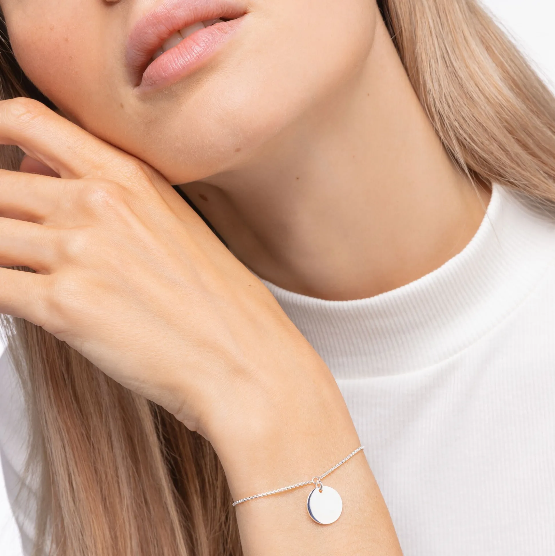 Cheap Bracelet médaille argent Femme Bracelets