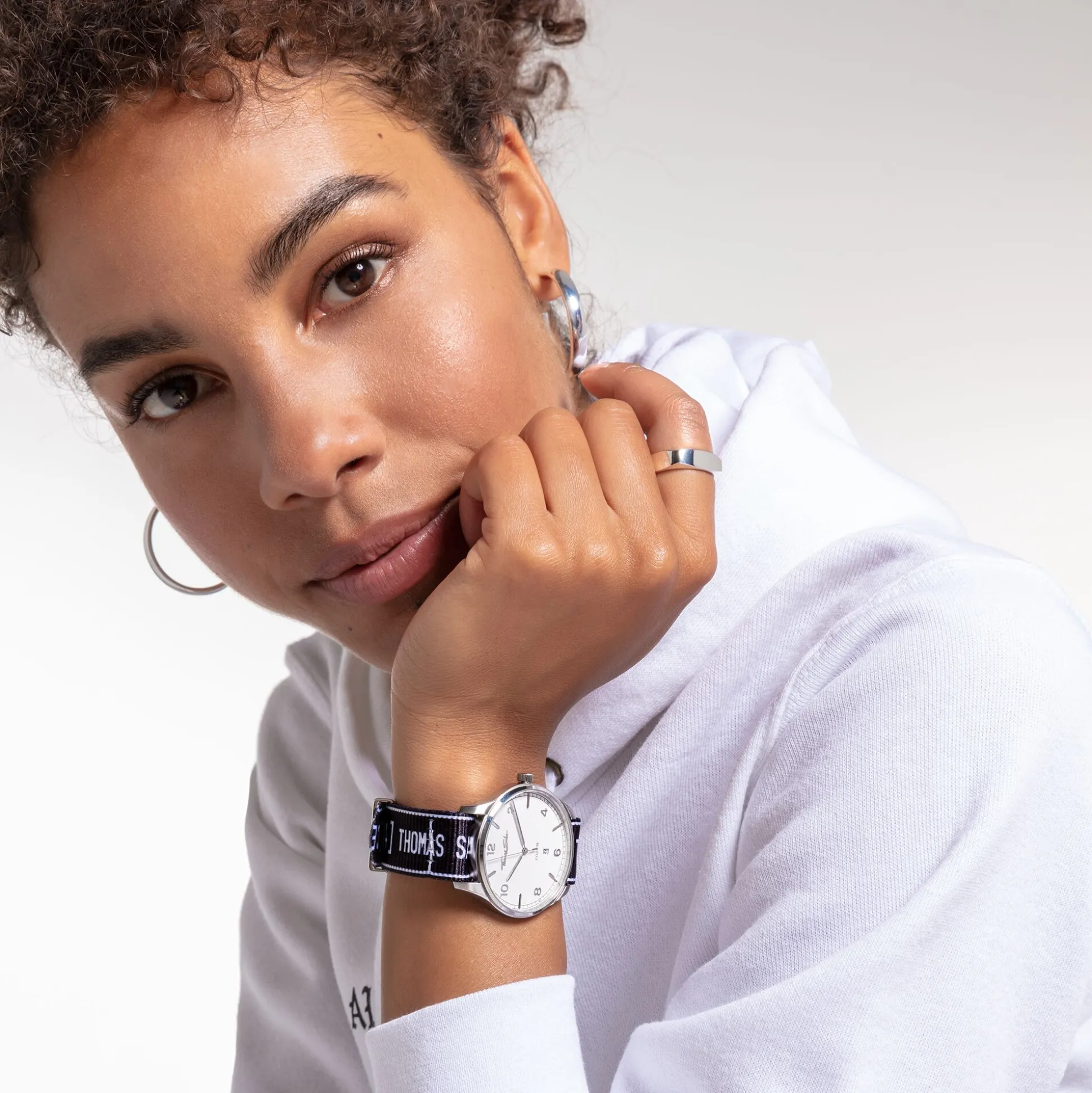Shop Bracelet pour montres nato Code TS style urbain noir Femme Montres|Montres Pour Femmes