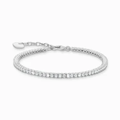 Online Bracelet rivière avec pierres blanches argent Femme Bracelets