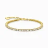 Online Bracelet rivière avec pierres blanches plaqué or Femme Bracelets