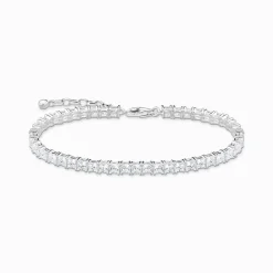 Sale Bracelet rivière avec pierres blanches argent Femme Bracelets