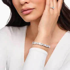 Hot Bracelet rivière glamour avec 20 zircons blancs argent Femme Bracelets|Argent 925