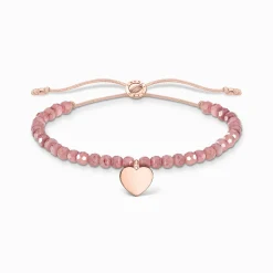Discount Bracelet rose perles cœur or rose Femme Bracelets|Placage Or Rose 18 Carats - Argent 925