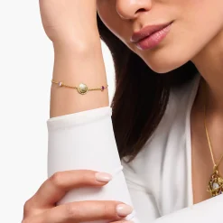 Outlet Bracelet soleil, pierres multicolores et cœurs plaqué or Femme Bracelets|Placage Or 18 Carats - Argent 925