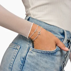 Cheap Bracelet tennis Infinity avec pierres blanches en argent Femme Bracelets