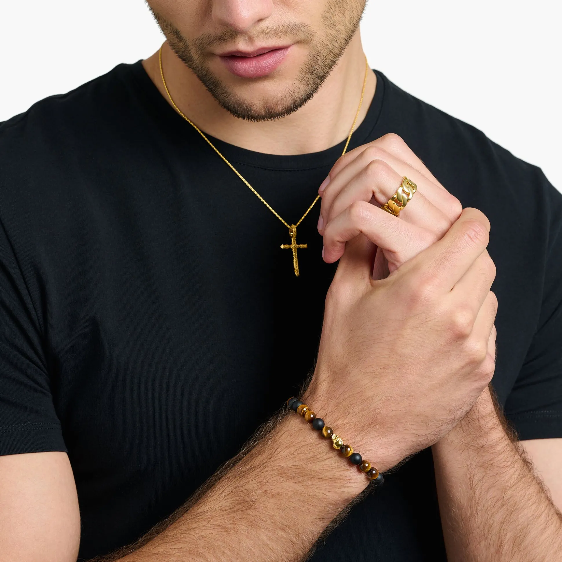 Best Sale Bracelet tête de mort marron Femme Bracelets|Placage Or 18 Carats - Argent 925