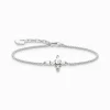 Outlet Bracelets avec croix blanche Cross Romance en argent Femme Bracelets|Argent 925