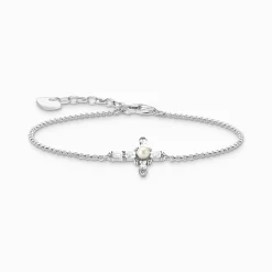 Outlet Bracelets avec croix blanche Cross Romance en argent Femme Bracelets|Argent 925