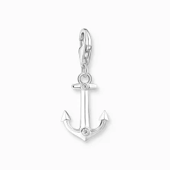 Online Breloque Charm ancre en argent, ornée de pierres Femme Charms|Charms