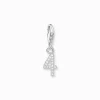 Best Sale Breloque Charm chiffre 4 en argent, ornée de pierres blanches Femme Charms|Charms