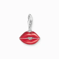 Best Breloque Charm en argent, bouche en cœur rouge Femme Charms|Charms