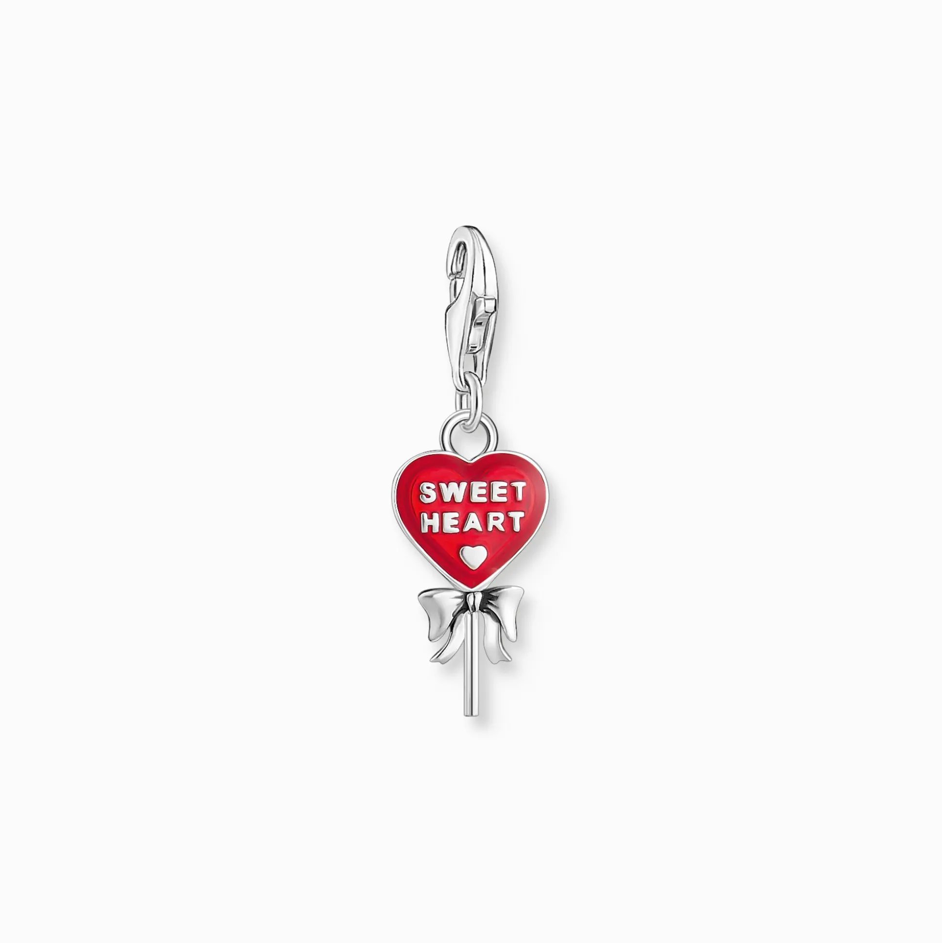 New Breloque Charm en argent, sucette cœur rouge Femme Charms|Charms