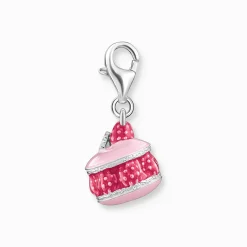 Cheap Breloque Charm en argent, macaron à la framboise rose Femme Charms|Charms